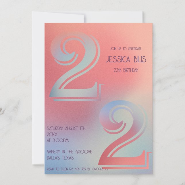 Invitation 22e anniversaire (Devant)
