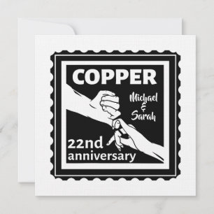 Invitation 22e anniversaire de mariage en se tenant la main