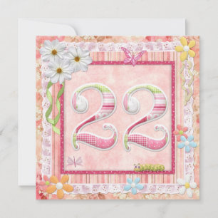 Invitation 22ème anniversaire style scrapbooking