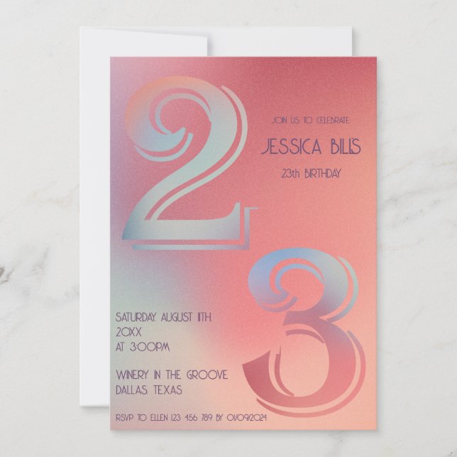 Invitation 23e anniversaire (Devant)
