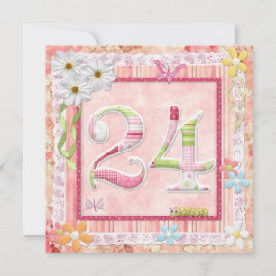 Invitation 24e anniversaire style scrapbooking