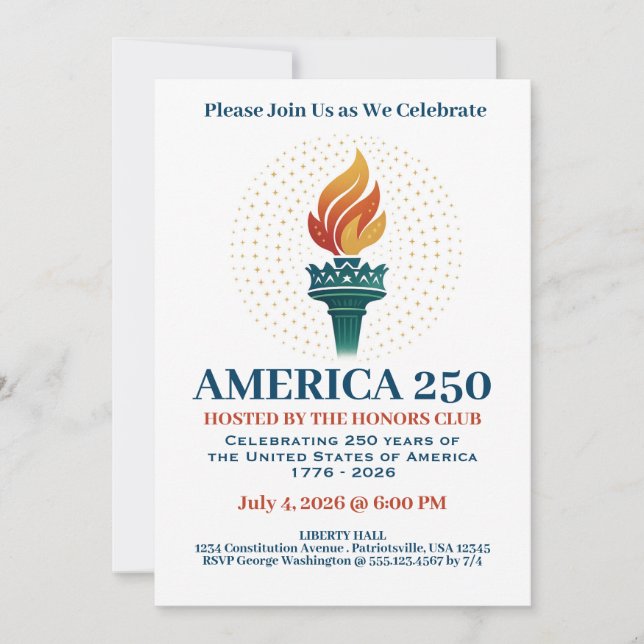 Invitation 250 Anniversaire des Etats-Unis (Devant)