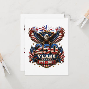 Invitation 250 ans d'Amérique 250e anniversaire 4 juillet