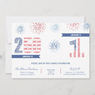 Invitation 250e anniversaire d'Amérique et 1re fête d'anniver