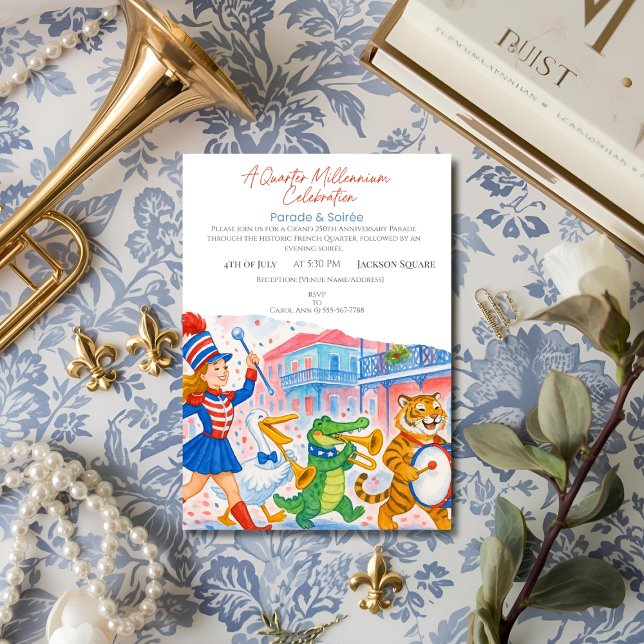 Invitation 250e anniversaire Marching Band Parade & Soirée (250th Anniversary Marching Band Parade & Soirée Invitation)