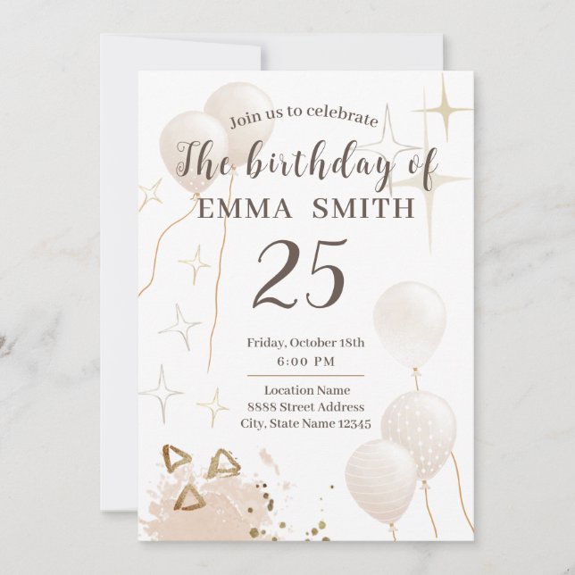 Invitation 25 ans anniversaire (Devant)