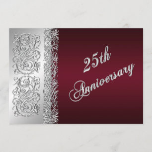 Invitation 25 ans Anniversaire de Mariage Bourgogn