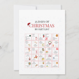 Invitation 25 Days of Christmas Bucket List Art