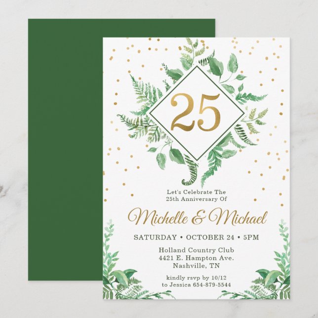 Invitation 25e anniversaire Botanique (Devant / Derrière)