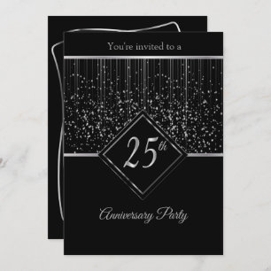 Invitation 25e anniversaire d'argent avec Starlights