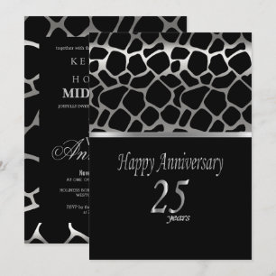 Invitation 25e anniversaire d'argent - Giraffe Motif Invitati