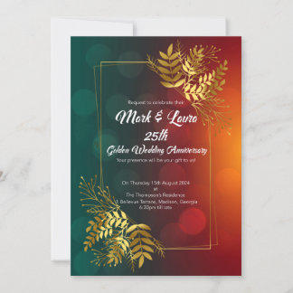 Invitation 25e anniversaire de Feuilles d'or dans le jardin d