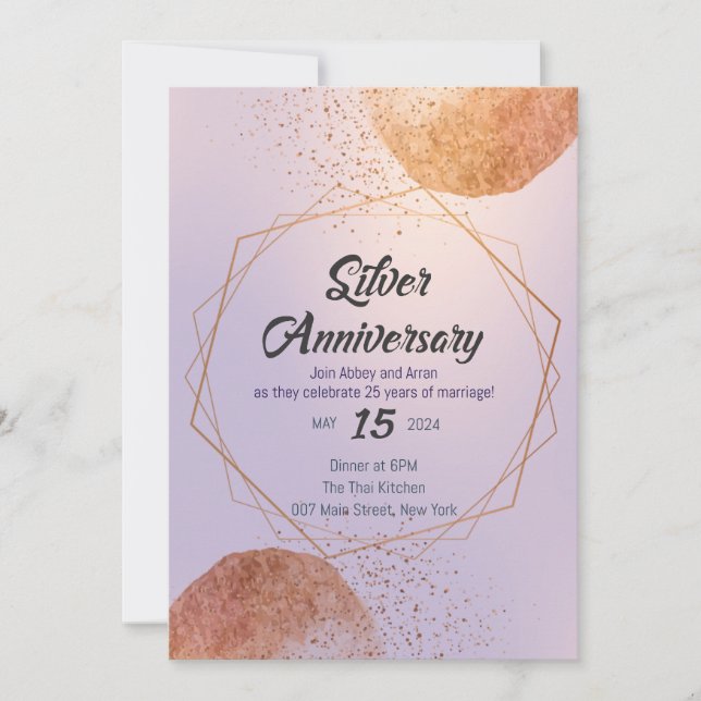 Invitation 25e anniversaire de Golden cristal Silver Affair (Devant)
