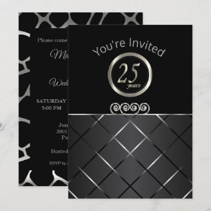 Invitation 25e anniversaire de l'argent noir