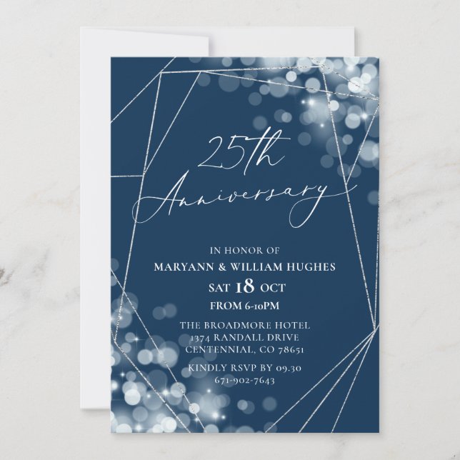 Invitation 25e anniversaire de Mariage de la Marine et de l'A (Devant)