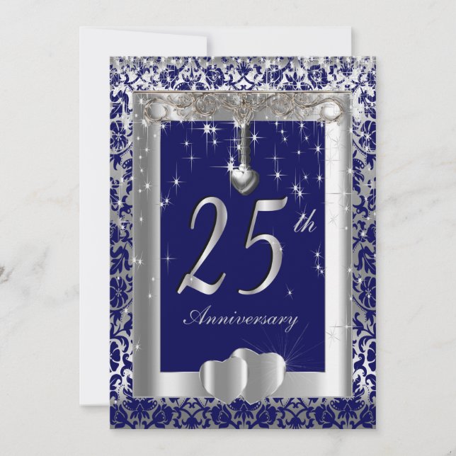 Invitation 25e anniversaire de mariage | DIY Texte (Devant)