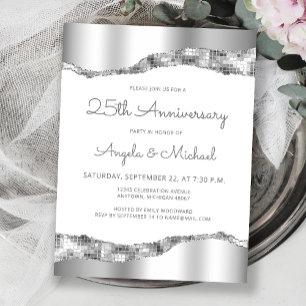 Invitation 25e anniversaire de mariage Feuille Mir