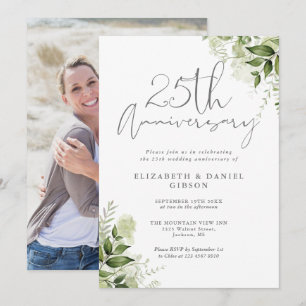 Invitation 25e anniversaire de mariage Floral de v