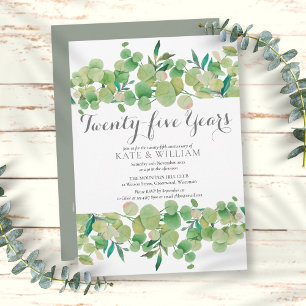 Invitation 25e Anniversaire de Mariage Floral de Verdure