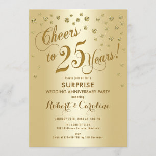 Invitation 25e anniversaire de mariage - Or