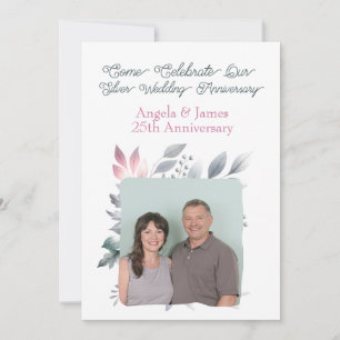 Invitation 25e Anniversaire de Mariage Photo Personnalisée