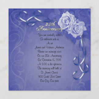 Invitation 25e anniversaire de mariage renouvellement de vœux