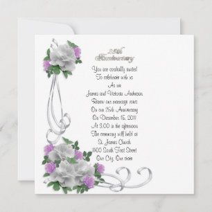 Invitation 25e anniversaire de mariage renouvellement de vœux