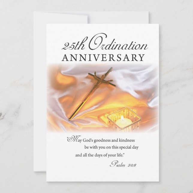 Invitation 25e anniversaire d'Ordination, Cross Ca (Devant)