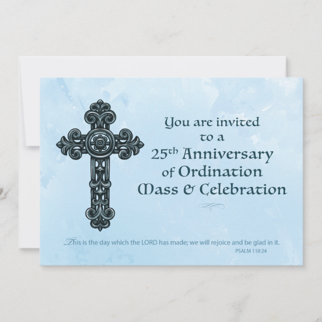 Invitation 25e anniversaire d'ordination d'argent (Devant)