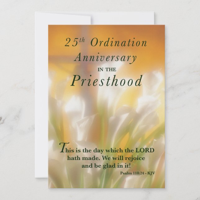 Invitation 25e anniversaire d'Ordination Prêtrise (Devant)