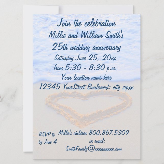 Invitation 25e anniversaire du Mariage (Devant)