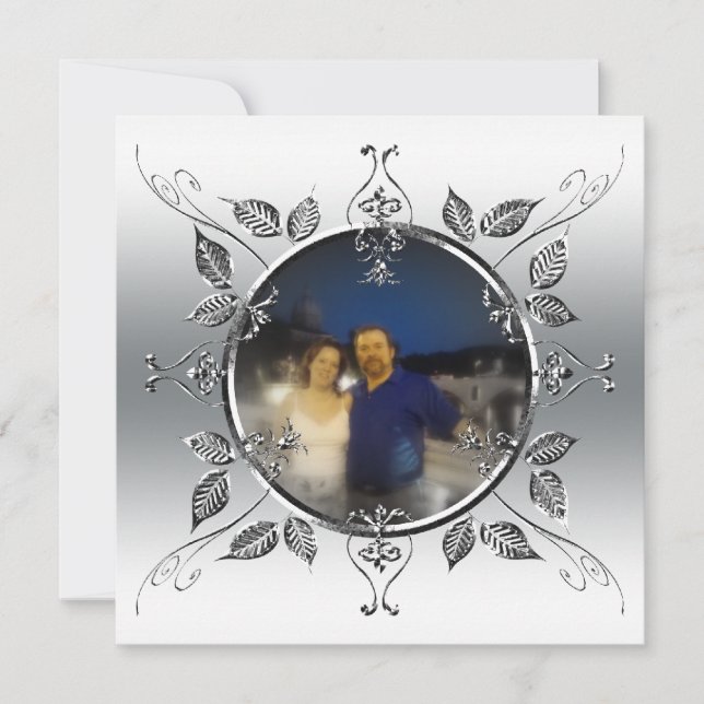Invitation 25e anniversaire du Mariage d'argent Ajouter une p (Devant)