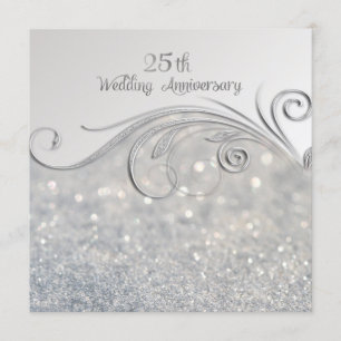 Invitation 25e anniversaire du Mariage de Sparkle Silver