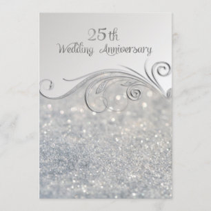 Invitation 25e anniversaire du Mariage de Sparkle Silver
