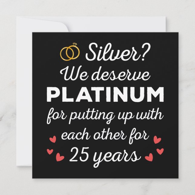 Invitation 25e anniversaire du Mariage I - Couple drôle d'arg (Devant)