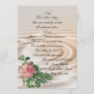 Invitation 25e anniversaire du Mariage renouvellement du voeu