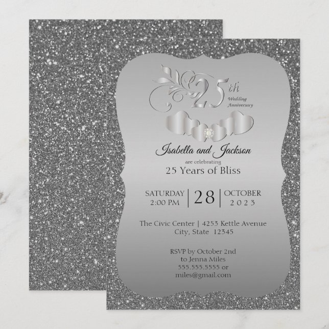 Invitation 25e anniversaire du Silver Glitter (Devant / Derrière)