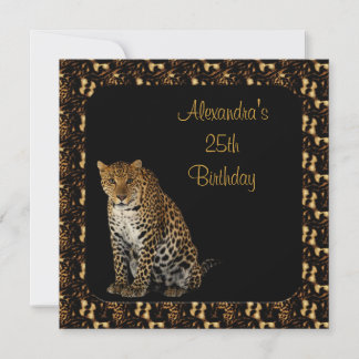 Invitation 25e anniversaire Leopard avec cadre Poster de anim