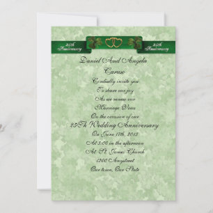 Invitation 25e anniversaire renouvellement du voeu irlandais 