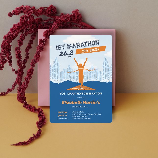 Invitation 26,2 miles 1ST Marathon-Post Marathon Party (26.2miles 1ST Marathon-Post Marathon Party Invitation)