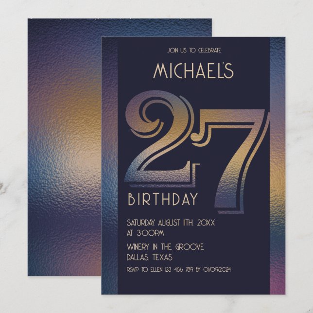 Invitation 27e anniversaire (Devant / Derrière)