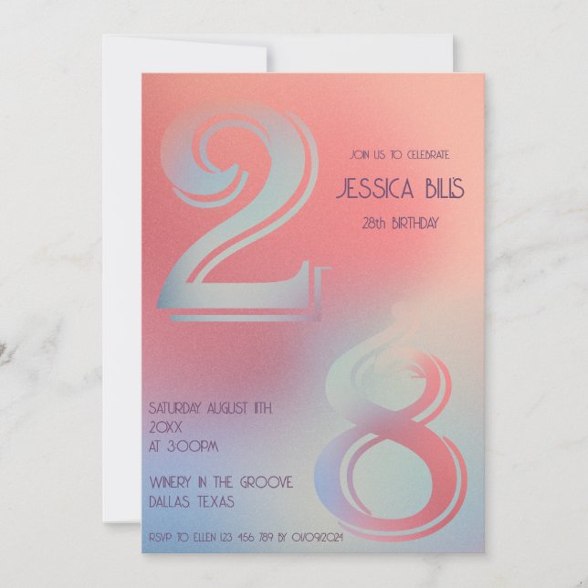 Invitation 28e anniversaire (Devant)