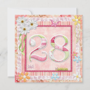 Invitation 28e anniversaire style scrapbooking