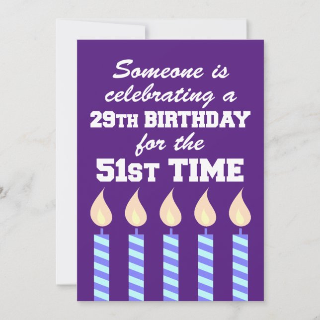 Invitation 29e anniversaire 21e anniversaire 80e anniversaire (Devant)