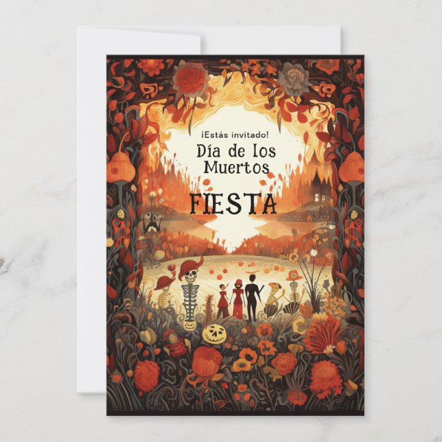 Invitation 💀 🎉 2 côtés Día de Muertos (Devant)