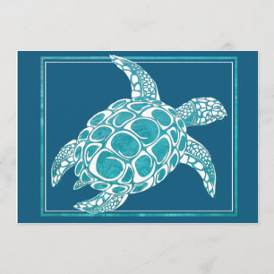 Invitation 2 de tortue de mer d'Aqua