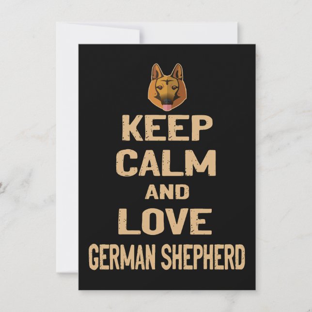 Invitation 2 Keep Calm And Love German Shepherd (Devant)
