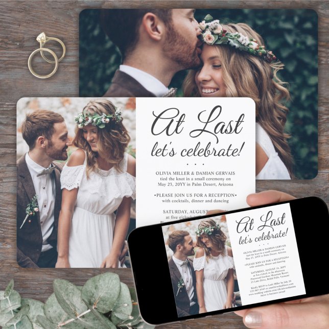 Invitation 2 Photo Enfin Célébration De Mariage Noces (Créateur téléchargé)