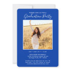 2 Photo Graduation Party Royal Blue & Gold Script