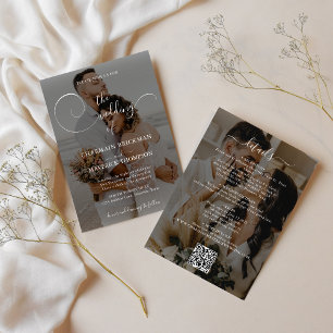 Invitation 2 Photo Overlay Budget Qr Code Mariage